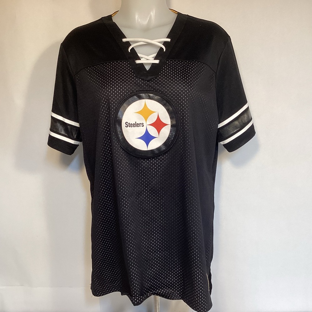 Pittsburgh Steelers Women’s Black and White Jersey size XL Majestic